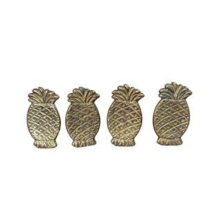 San Pacific Vintage Pineapple Brass Napkin Holders Set of 4